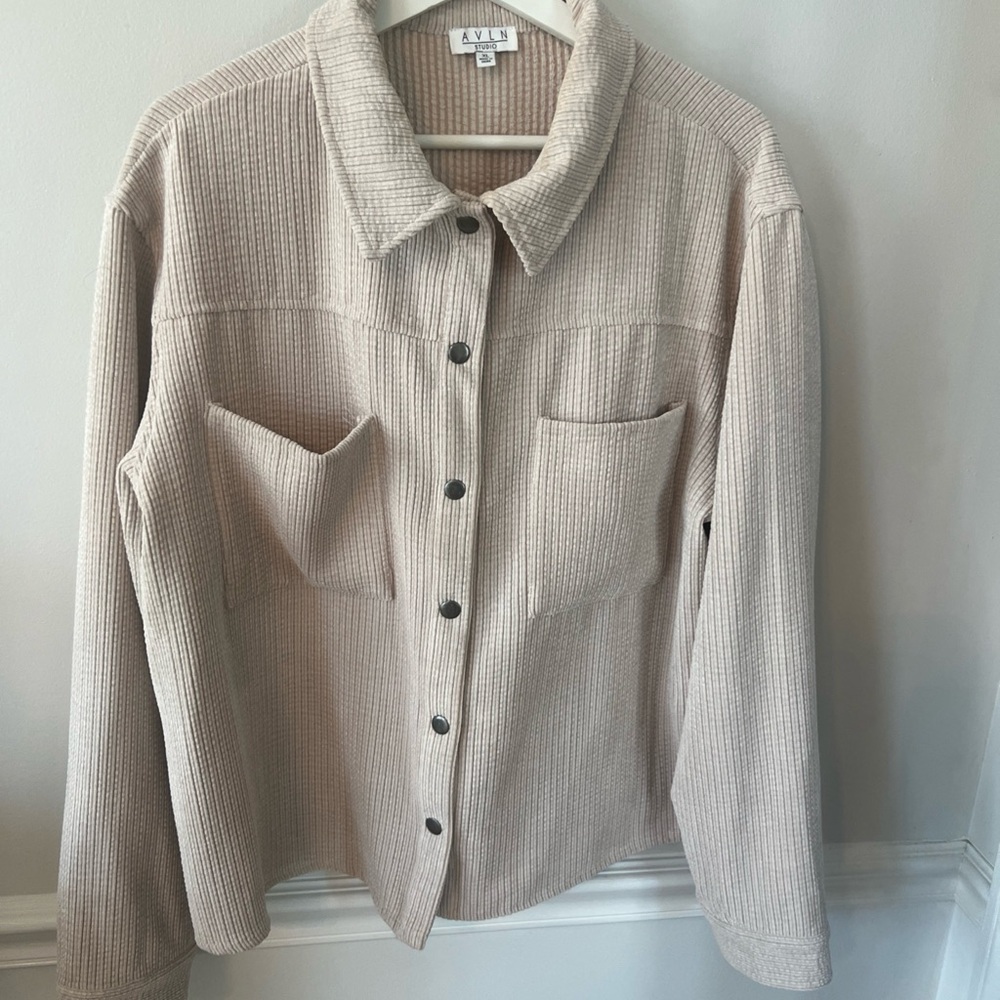 Ava & Viv Cream Ribbed Jacket Size XL